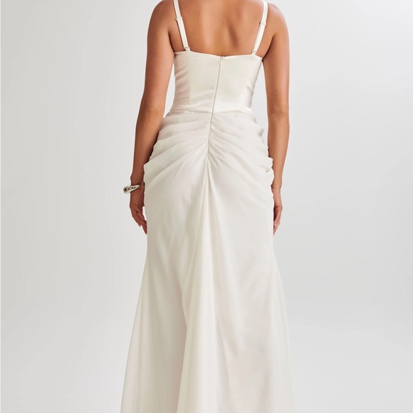 Meshki Ivory Satin Corset Maxi Dress - Picture 3 of 10